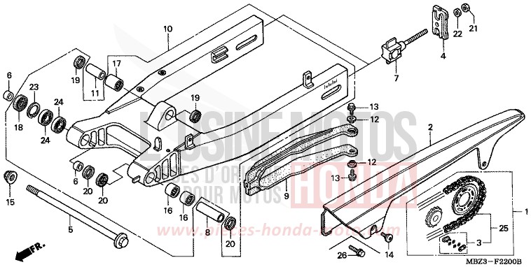 SCHWINGE von CB1300 Super Bold'or ABS CANDY TAHITIAN BLUE (PB215) von 1998